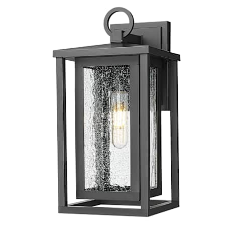 Innovations Lighting Ashland 14" Tall Outdoor Wall Sconce with Seedy Glass Panels Matte Black