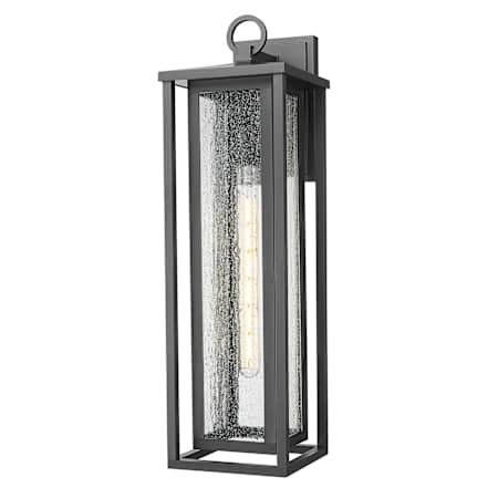 Innovations Lighting Ashland 23" Tall Outdoor Wall Sconce with Seedy Glass Panels Matte Black