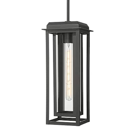 Innovations Lighting Mansfield 8" Wide Outdoor Mini Pendant with Clear Glass Shade Matte Black