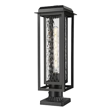Innovations Lighting Mansfield 21" Tall Post Light with Water Glass Matte Black