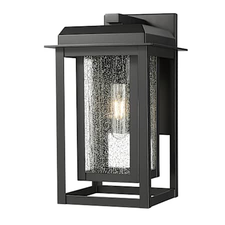 Innovations Lighting Mansfield 13" Tall Outdoor Wall Sconce with Seedy Glass Panels Matte Black