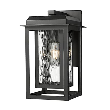 Innovations Lighting Mansfield 13" Tall Outdoor Wall Sconce with Water Glass Panels Matte Black