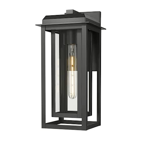 Innovations Lighting Mansfield 17" Tall Outdoor Wall Sconce with Clear Glass Panels Matte Black