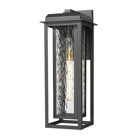 Innovations Lighting Mansfield 20" Tall Outdoor Wall Sconce with Water Glass Panels Matte Black