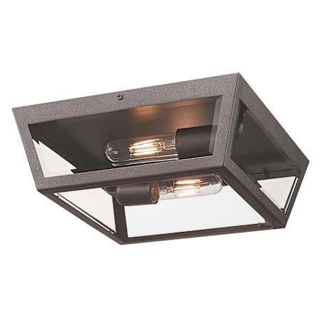 Innovations Lighting Madison 2 Light 12" Wide Flush Mount Square Outdoor Ceiling Fixture with Clear Beveled Glass Bronze