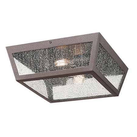 Innovations Lighting Madison 2 Light 12" Wide Flush Mount Square Outdoor Ceiling Fixture with Seedy Glass Bronze