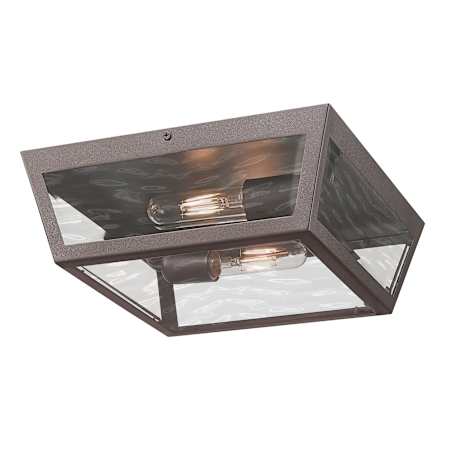 Innovations Lighting Madison 2 Light 12" Wide Flush Mount Square Outdoor Ceiling Fixture with Water Glass Bronze