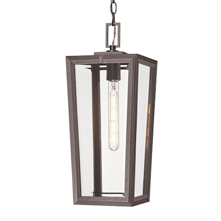 Innovations Lighting Madison 8" Wide Outdoor Mini Pendant with Clear Glass Shade Bronze