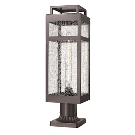 Innovations Lighting Ridgeway 22" Tall Post Light with Seedy Glass Bronze