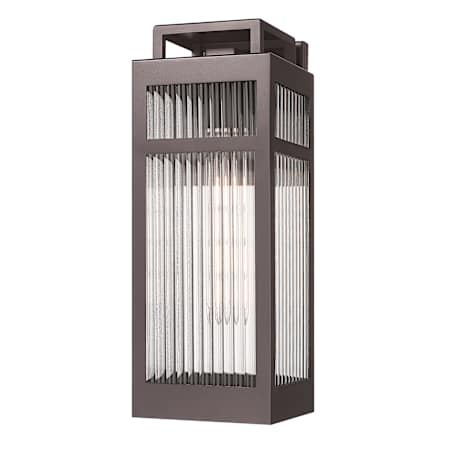 Innovations Lighting Ridgeway 16" Tall Outdoor Wall Sconce with Ribbed Glass Panels Bronze