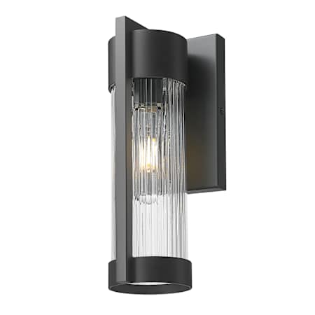 Innovations Lighting Stratford 11" Tall Outdoor Wall Sconce with Ribbed Glass Panels Matte Black