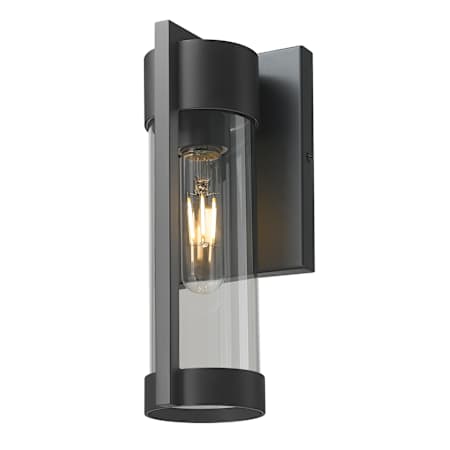 Innovations Lighting Stratford 11" Tall Outdoor Wall Sconce with Smoked Glass Panels Matte Black