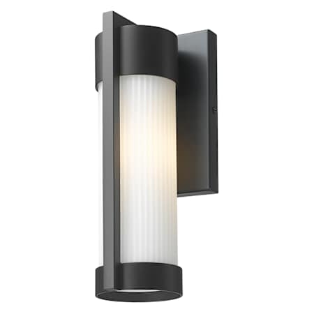 Innovations Lighting Stratford 11" Tall Outdoor Wall Sconce with Frosted Ribbed Glass Panels Matte Black