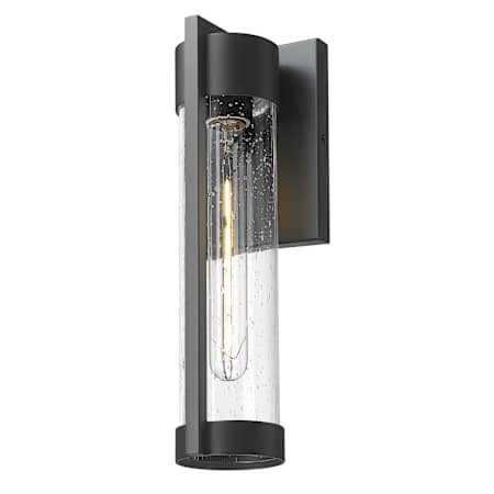 Innovations Lighting Stratford 14" Tall Outdoor Wall Sconce with Seedy Glass Panels Matte Black