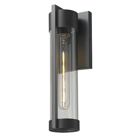 Innovations Lighting Stratford 14" Tall Outdoor Wall Sconce with Smoked Glass Panels Matte Black