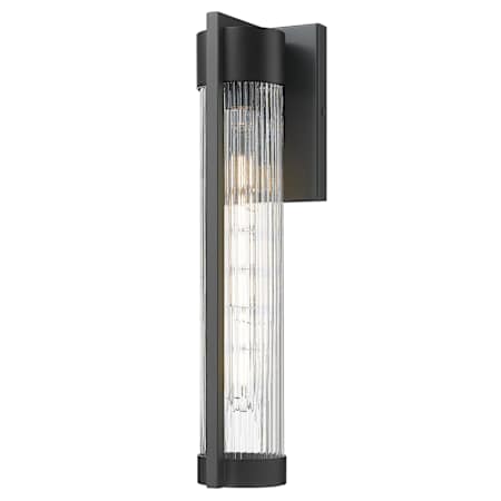 Innovations Lighting Stratford 17" Tall Outdoor Wall Sconce with Ribbed Glass Panels Matte Black