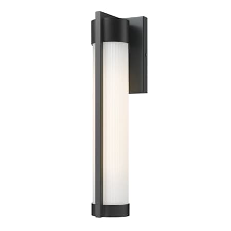 Innovations Lighting Stratford 17" Tall Outdoor Wall Sconce with Frosted Ribbed Glass Panels Matte Black