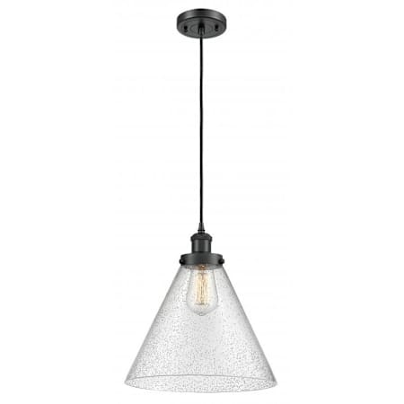 Innovations Lighting Cone 12" 1 Light Cord Hung Mini Pendant Matte Black