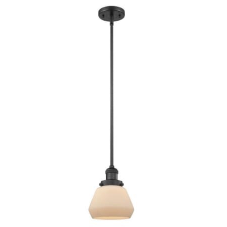 Innovations Lighting Fulton 7" Wide Stem Hung Mini Pendant with LED Bulb Matte Black