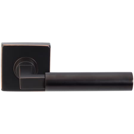 INOX Aurora Passage Door Lever Set with 2-3/8 Inch Backset, SE Series Square Rose, and TL4 28 Degree Latch Oil Rubbed Bronze