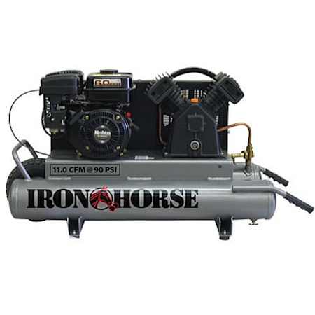 Iron Horse 6 HP 10 Gal 150 Max PSI Single-Stage Portable Gas Reciprocating Air Compressor N/A