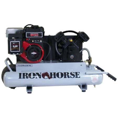 Iron Horse 6 HP 10 Gal 150 Max PSI Single-Stage Portable Gas Reciprocating Air Compressor with Briggs and Stratton Engine N/A