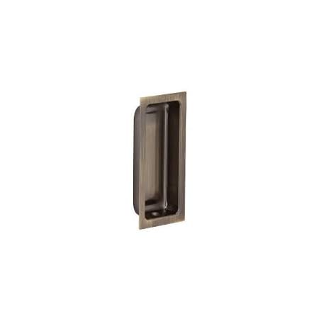Ives Wrought Brass Rectangle Flush Pull 3 5/8" x 1 3/4" x 9/16" Plated Satin Brass Blackend