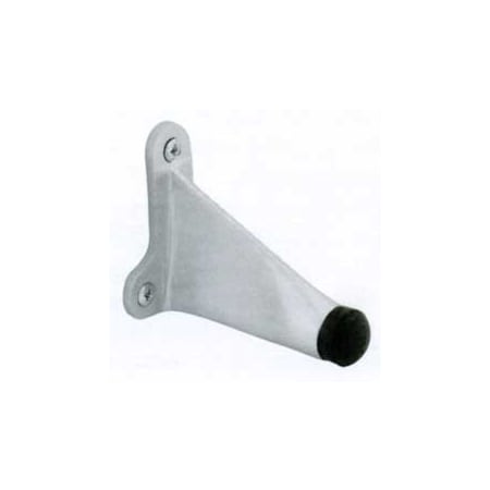 Ives Heavy Duty Cast Brass Rigid Sloping Design Wall Door Stop for Masonry Type Mounting 3 3/4" Projection 2 1/4" Base Width Satin Chrome