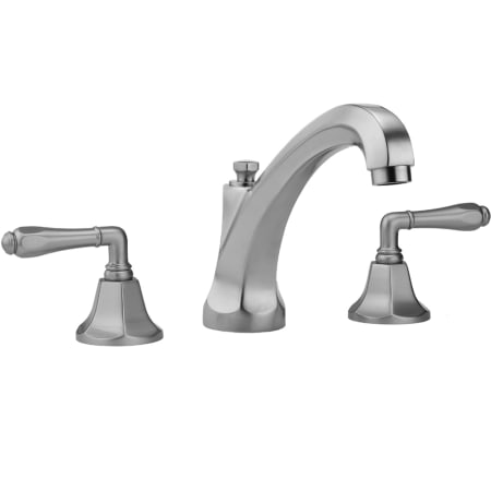 Jaclo Astor 0.5 GPM Widespread High Profile Bathroom Faucet with Smooth Lever Handles Polished Brass