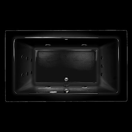 Jacuzzi 66" x 36" Sia&reg; Drop In Luxury Whirlpool Bathtub with 13 Jets, LCD Controls, Chromatherapy, Heater, Center Drain and Right Pump Black