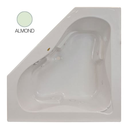Jacuzzi Signature 60" Corner Soaking Bathtub with Center Drain Almond