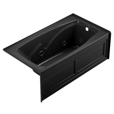 Jacuzzi Cetra 60" Three Wall Alcove Acrylic Whirlpool Tub with Right Drain and Overflow Black