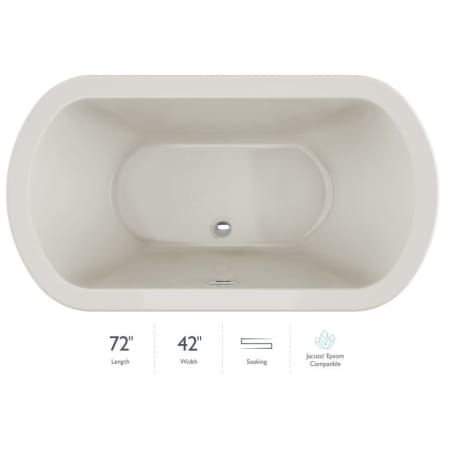 Jacuzzi Duetta 72" Soaking Bathtub for Drop In / Undermount Installations with Center Drain Oyster