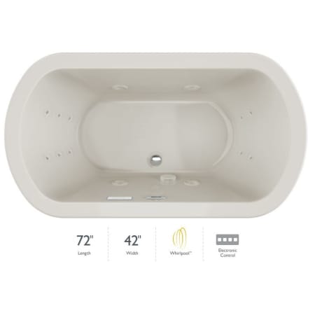 Jacuzzi Duetta 72" Whirlpool Bathtub for Drop In / Undermount Installations with Center Drain and RapidHeat Technology Oyster / Chrome Trim