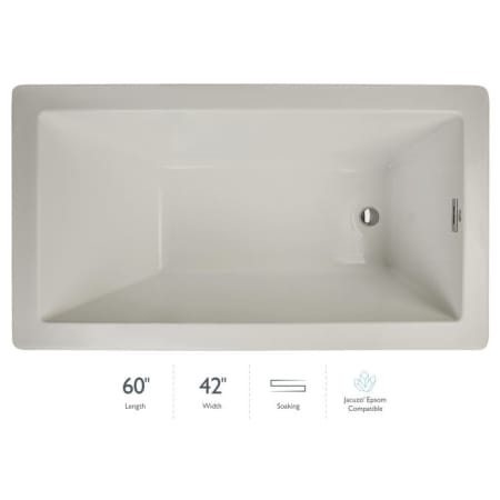 Jacuzzi Elara 60" Acrylic Soaking Bathtub for Drop In Installations with Reversible Drain Oyster