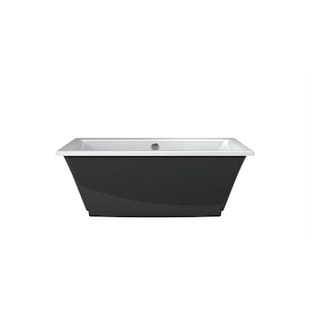 Jacuzzi Fiore 65.5" Pure Air Freestanding Bathtub with Center Drain and Basic Controls Black / White
