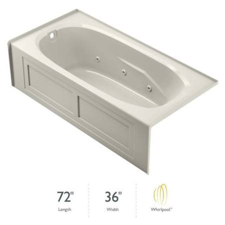 Jacuzzi Signature 72" Acrylic Whirlpool Bathtub for Alcove Installation with Left Drain Oyster