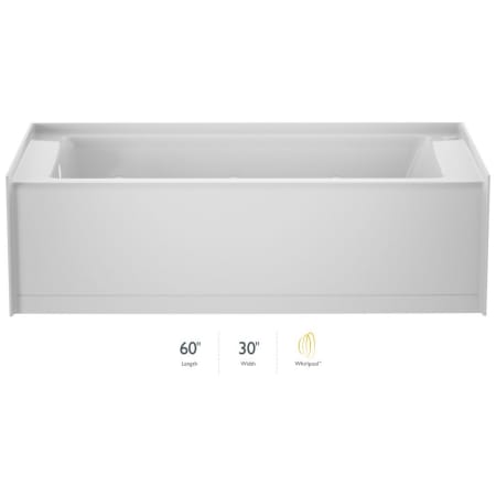 Jacuzzi Signature 60" Three Wall Alcove Acrylic Whirlpool Tub with Left Drain and Overflow White