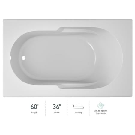 Jacuzzi Signature 60" Drop In Soaking Bathtub with Universal Drain White