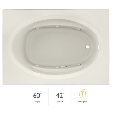 Jacuzzi 60" x 42" Signature Drop In Whirlpool Bathtub with 6 Jets, Air Controls, RapidHeat Water Heater, Right Drain and Right Back Pump Oyster