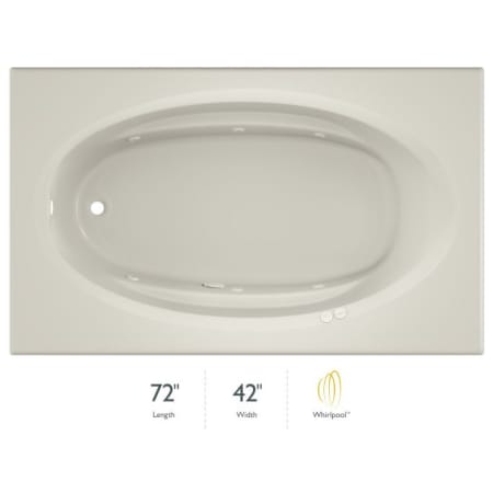 Jacuzzi 72" x 42" Signature Drop In Whirlpool Bathtub with 6 Jets, Air Controls, Left Drain and Left Front Pump Oyster
