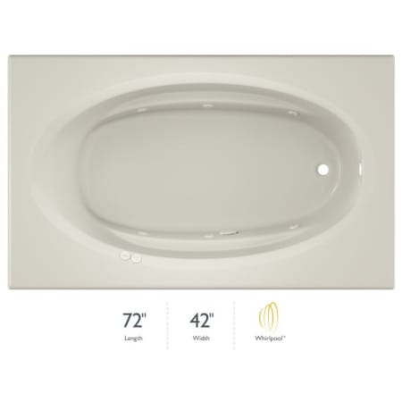 Jacuzzi 72" x 42" Signature Drop In Whirlpool Bathtub with 6 Jets, Air Controls, RapidHeat Water Heater, Right Drain and Left Front Pump Oyster