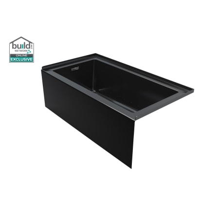 Jacuzzi Linea 60" x 30" Acrylic Air Bathtub for Three Wall Alcove Installation with Left Drain Black
