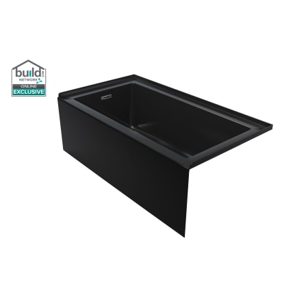 Jacuzzi Linea 60" x 36" Acrylic Soaking Bathtub for Three Wall Alcove Installation with Left Drain Black