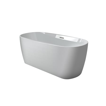 Jacuzzi Primo 59" Free Standing Acrylic Soaking Tub with Center Drain, Drain Assembly, and Overflow White