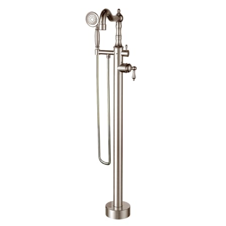 Jacuzzi Ardmore™ Floor Mounted Tub Filler with Lever Handles and Built-In Diverter - Includes Personal Hand Shower Brushed Nickel