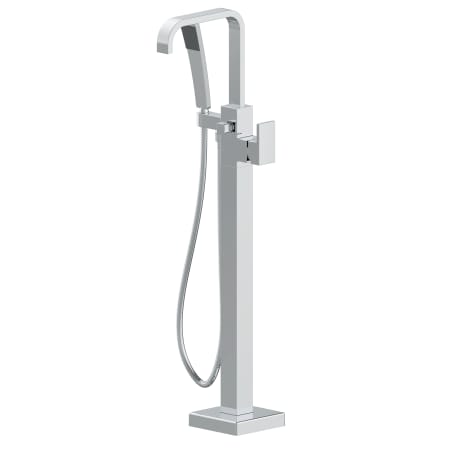 Jacuzzi Jacuzzi Floor Mounted Tub Filler with Built-In Diverter - Includes Hand Shower Chrome