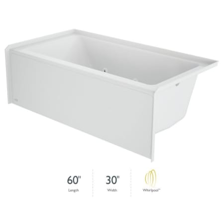 Jacuzzi Signature 60" Three Wall Alcove Acrylic Whirlpool Tub with Right Drain and Overflow White