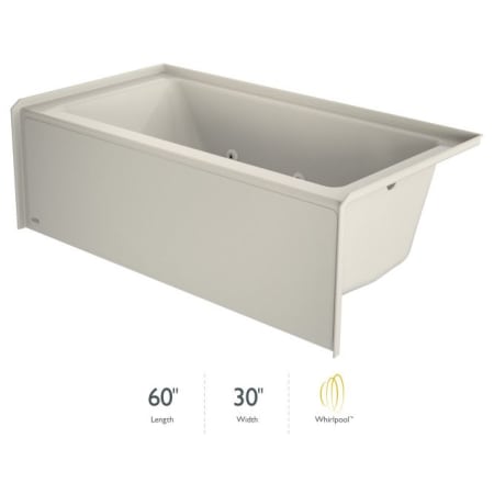 Jacuzzi Signature 60" Three Wall Alcove Acrylic Whirlpool Tub with Right Drain and Overflow Oyster
