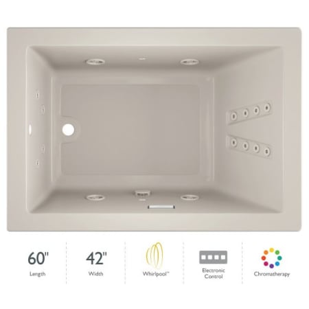 Jacuzzi 60" x 42" Solna™ Drop-In/Undermount Luxury Whirlpool Bathtub with Luxury Controls, Chromatherapy, Heater and Left Drain Oyster